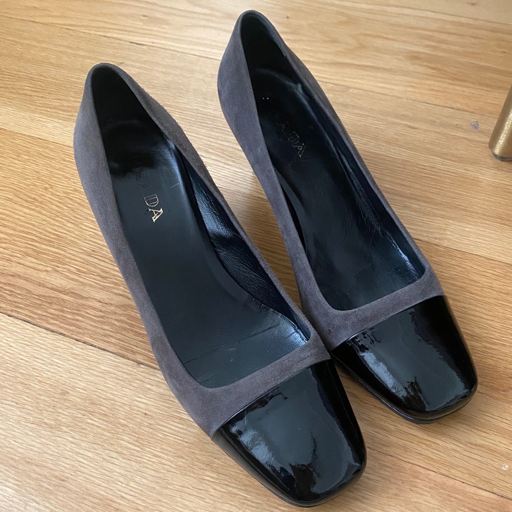 Prada Suede with Patent Contrast Shoes - Picture 2 of 8